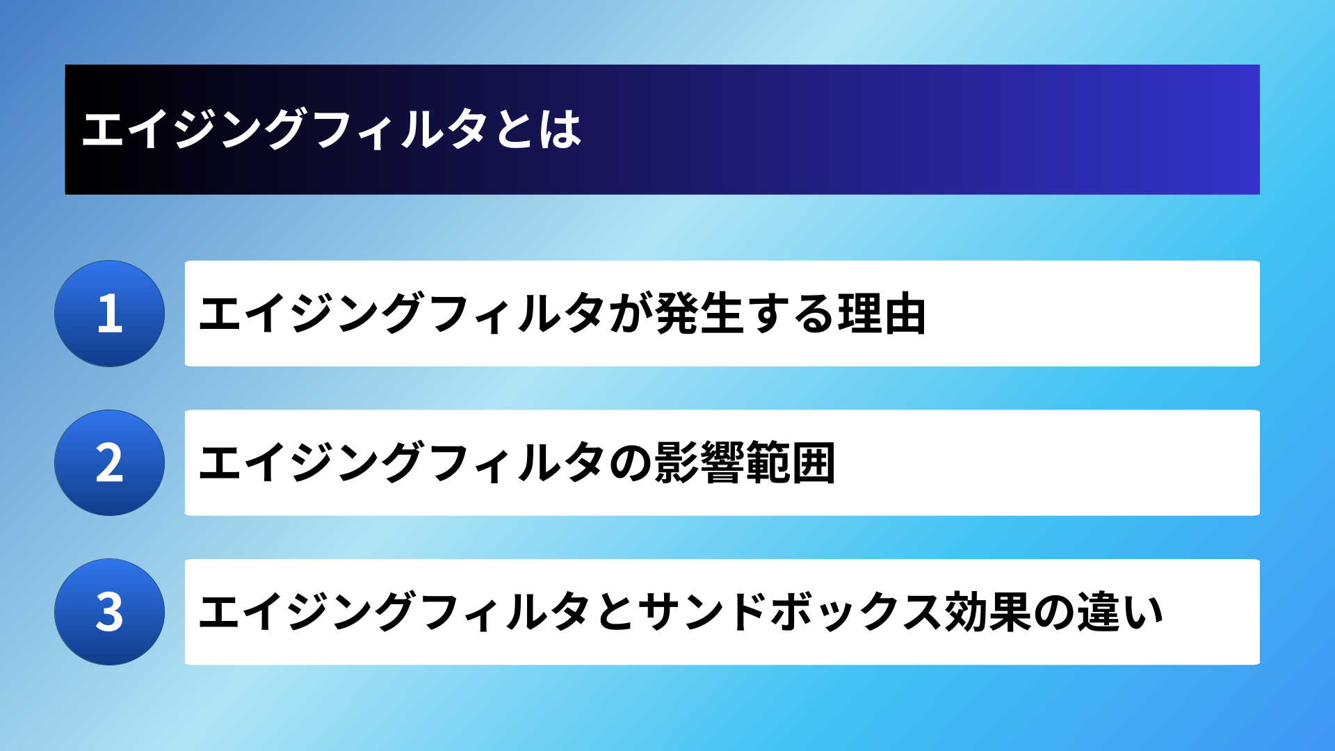 エイジングフィルタとは