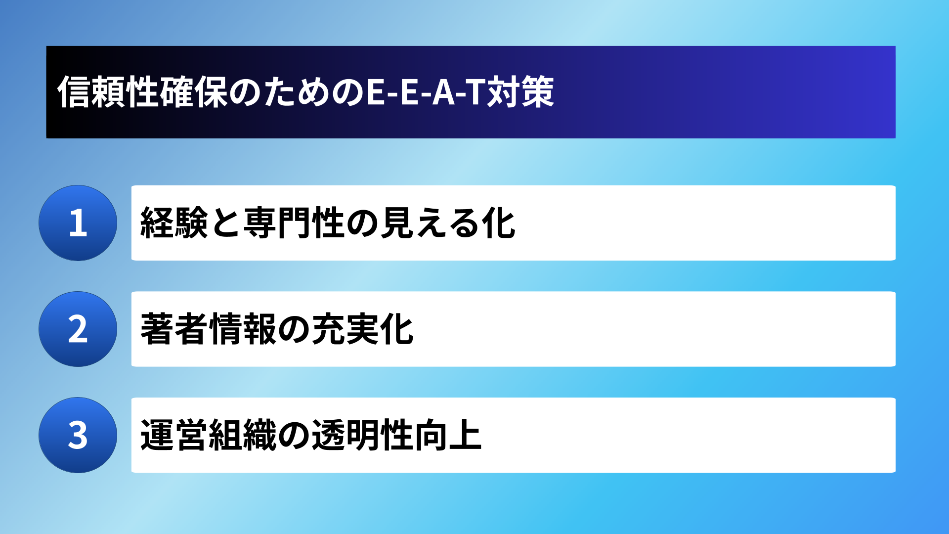 信頼性確保のためのE-E-A-T対策
