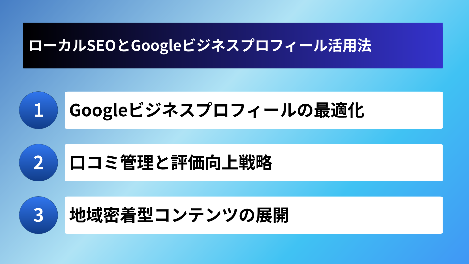 ローカルSEOとGoogleビジネスプロフィール活用法