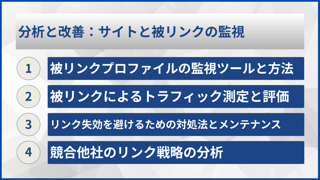 分析と改善：サイトと被リンクの監視