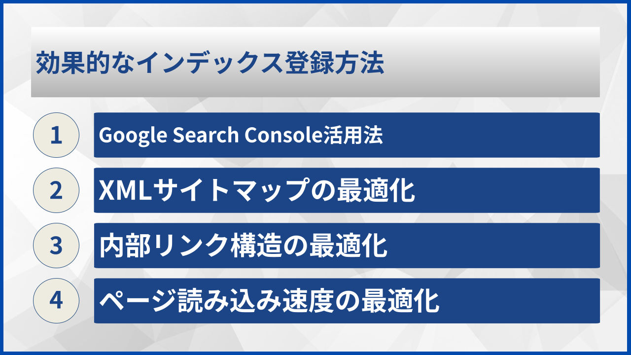 効果的なインデックス登録方法