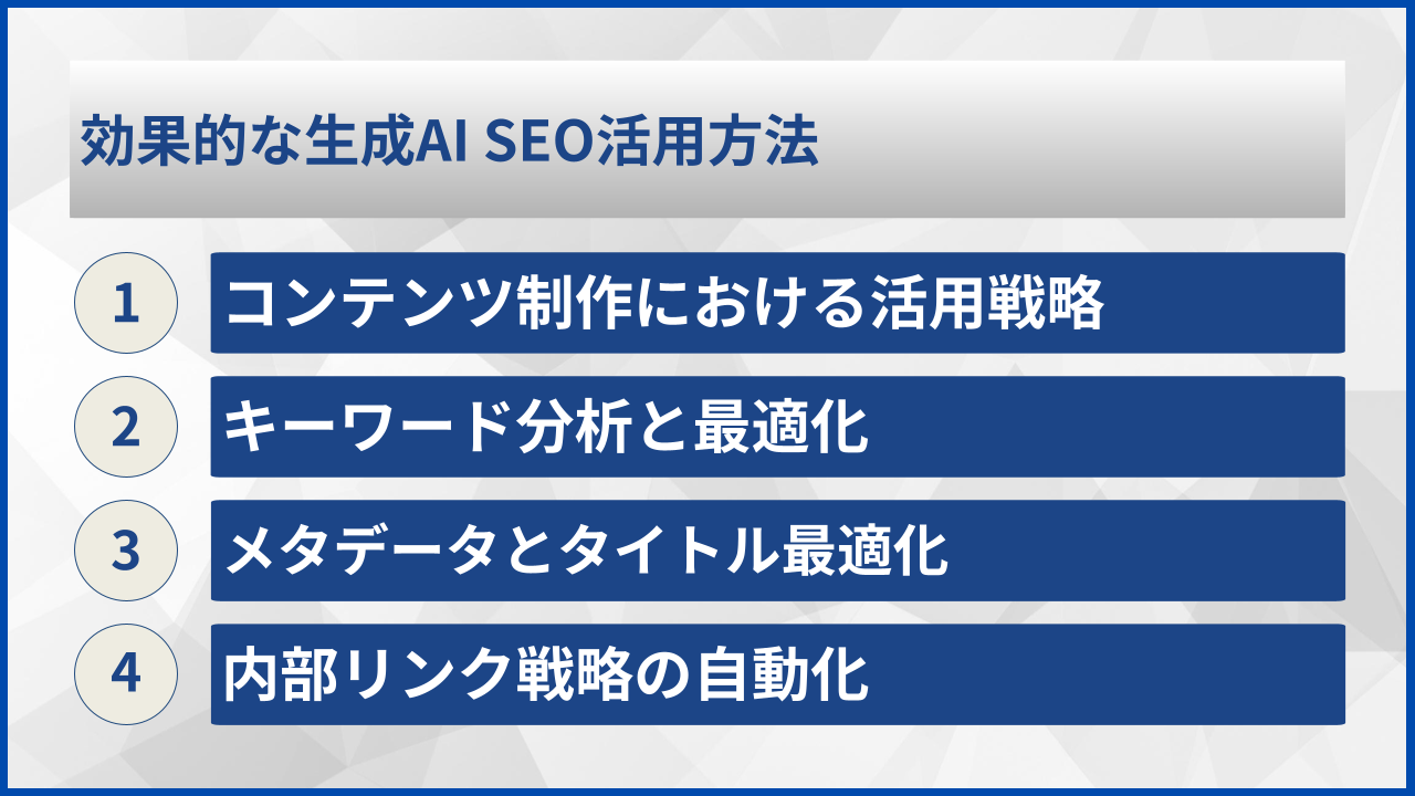 効果的な生成AI SEO活用方法