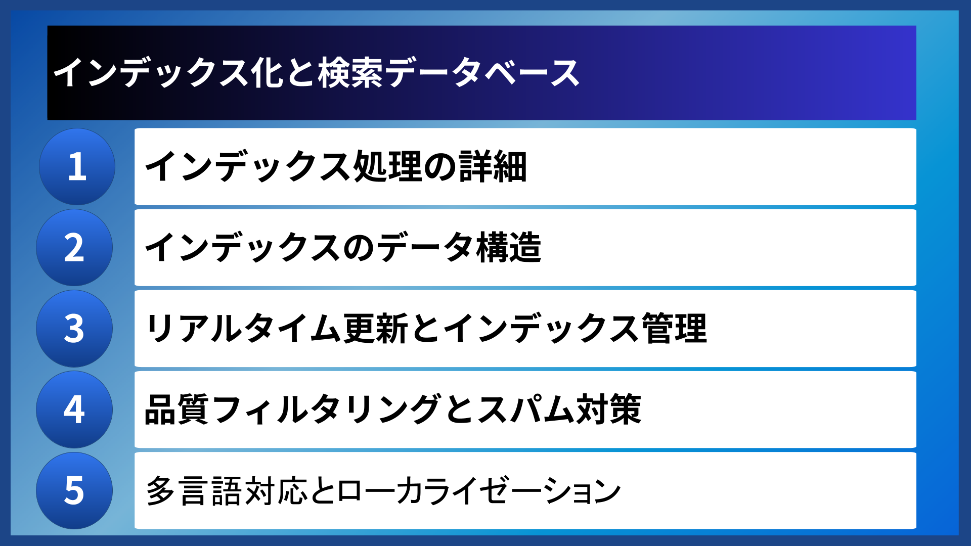 インデックス化と検索データベース