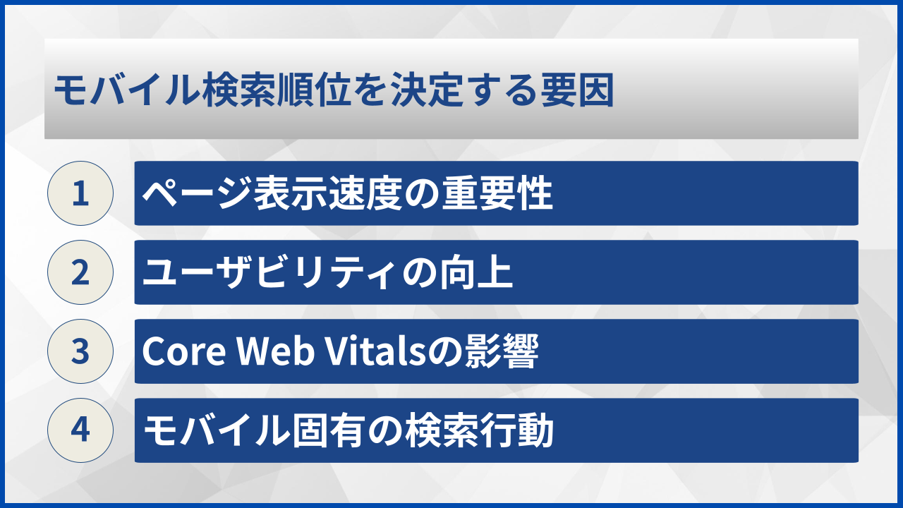 モバイル検索順位を決定する要因