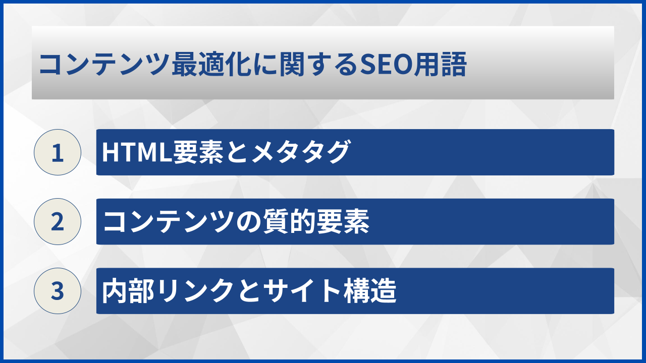 コンテンツ最適化に関するSEO用語