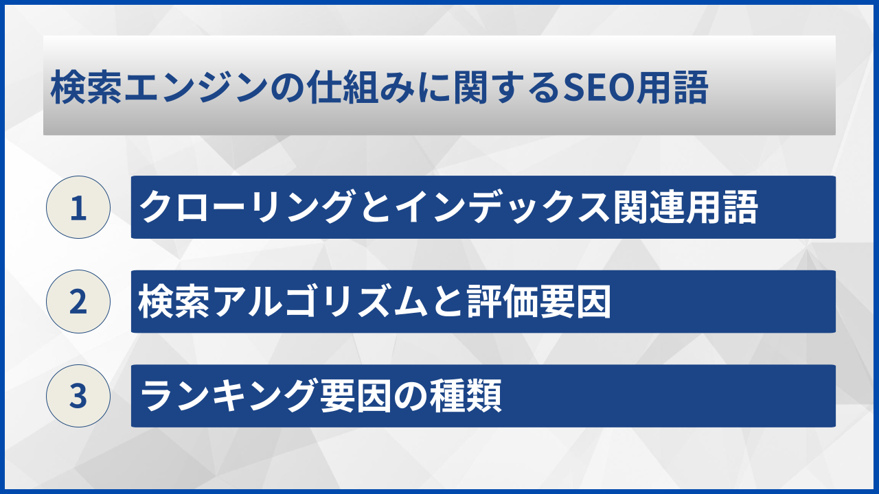 検索エンジンの仕組みに関するSEO用語