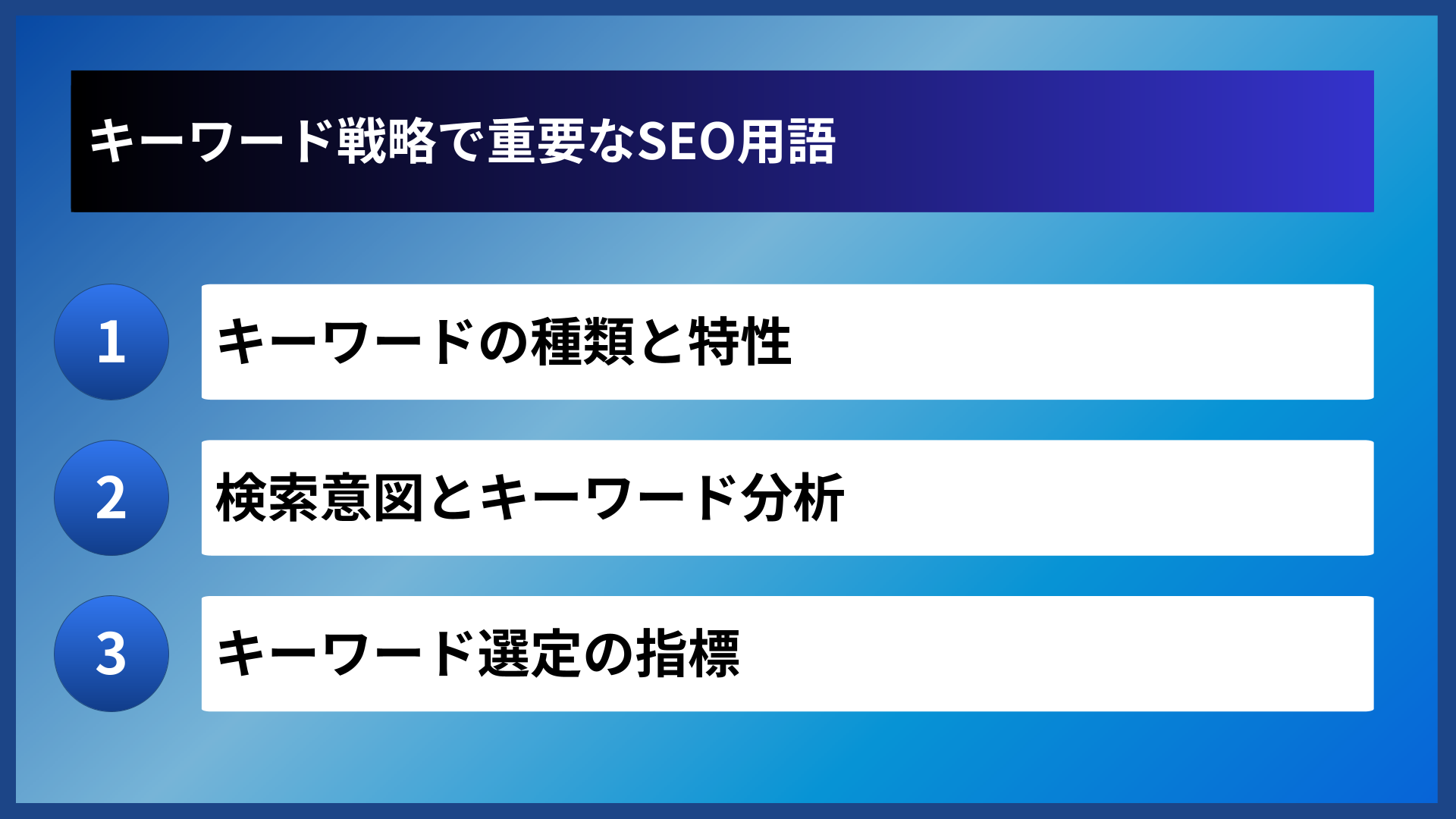 キーワード戦略で重要なSEO用語