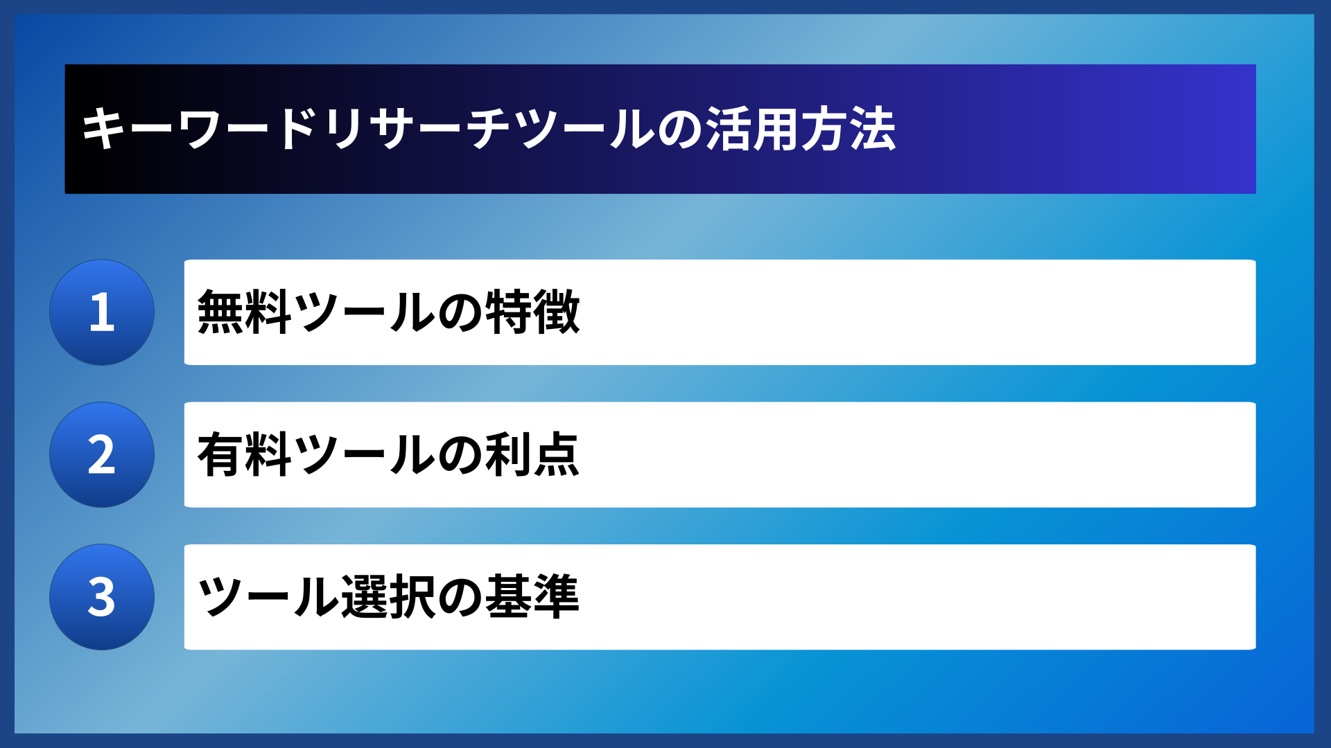 キーワードリサーチツールの活用方法