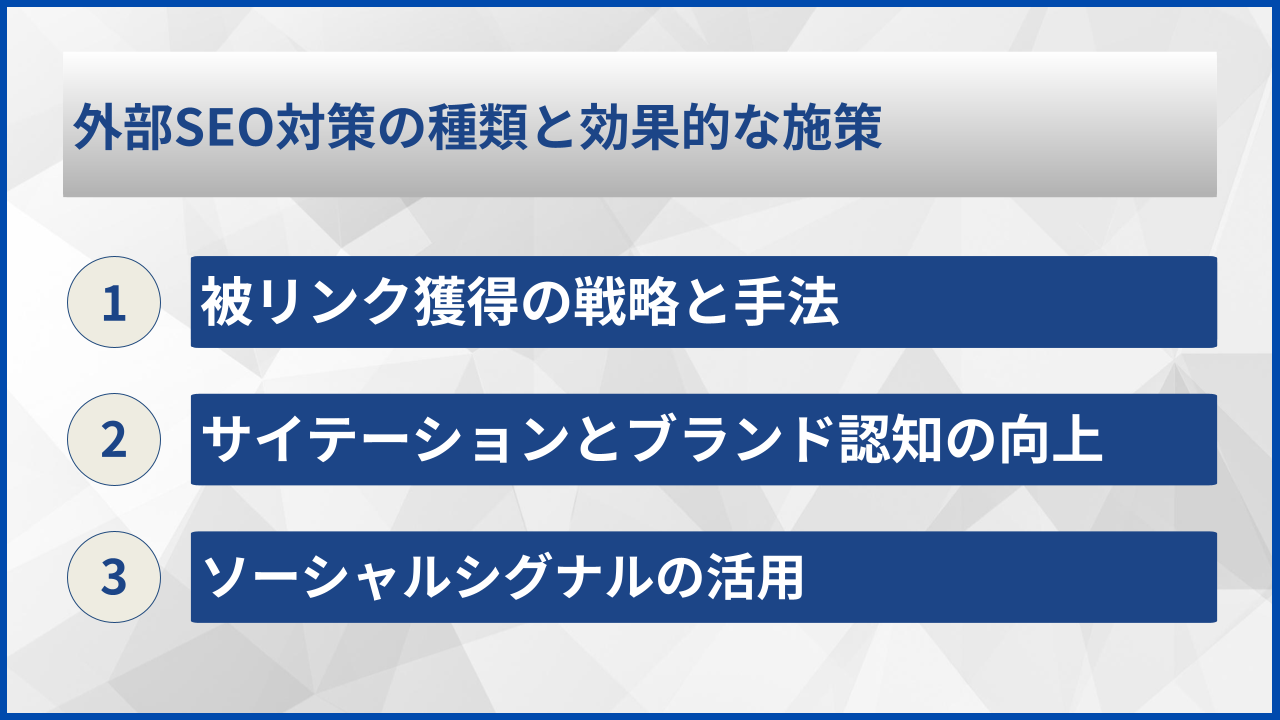 外部SEO対策の種類と効果的な施策