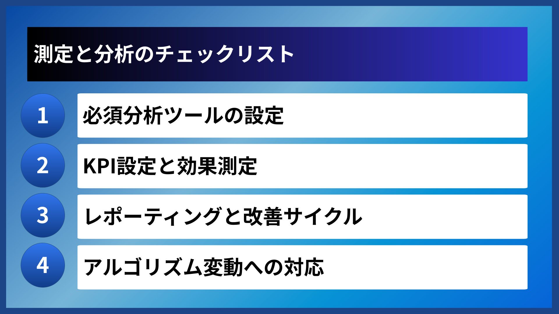 測定と分析のチェックリスト