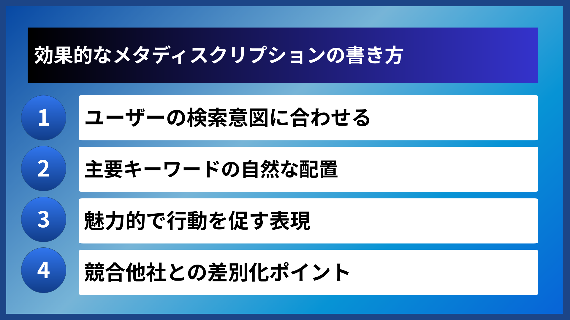 効果的なメタディスクリプションの書き方
