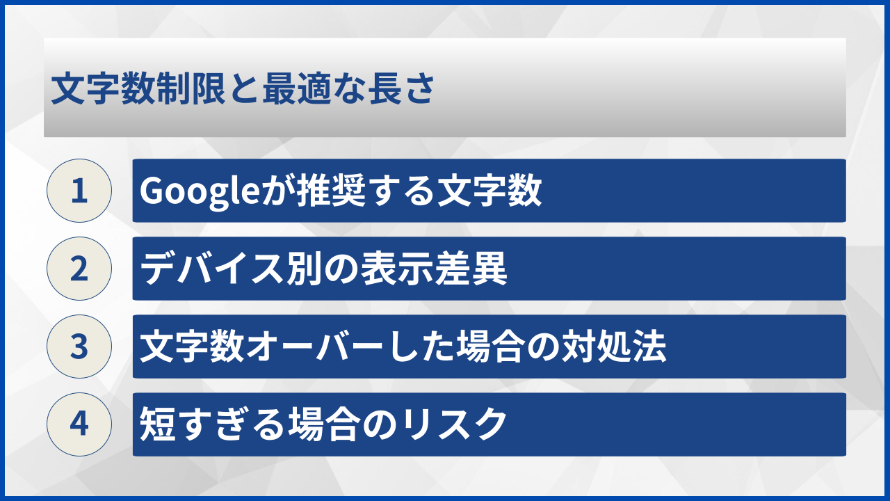 文字数制限と最適な長さ