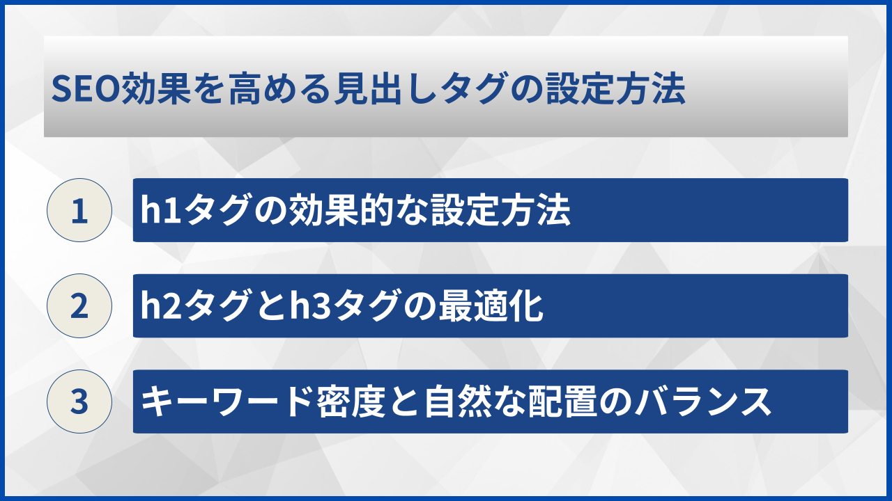 SEO効果を高める見出しタグの設定方法