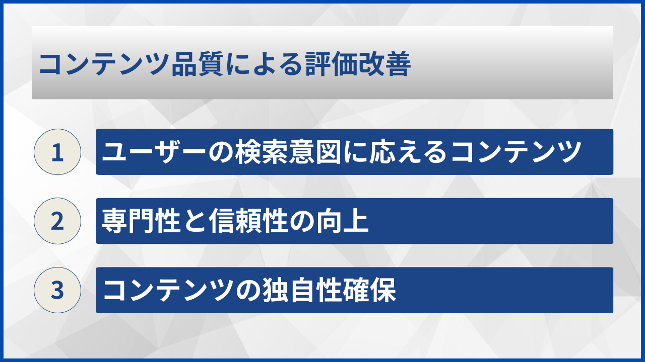 コンテンツ品質による評価改善