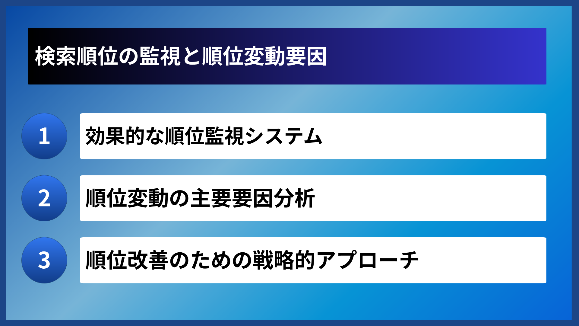 検索順位の監視と順位変動要因