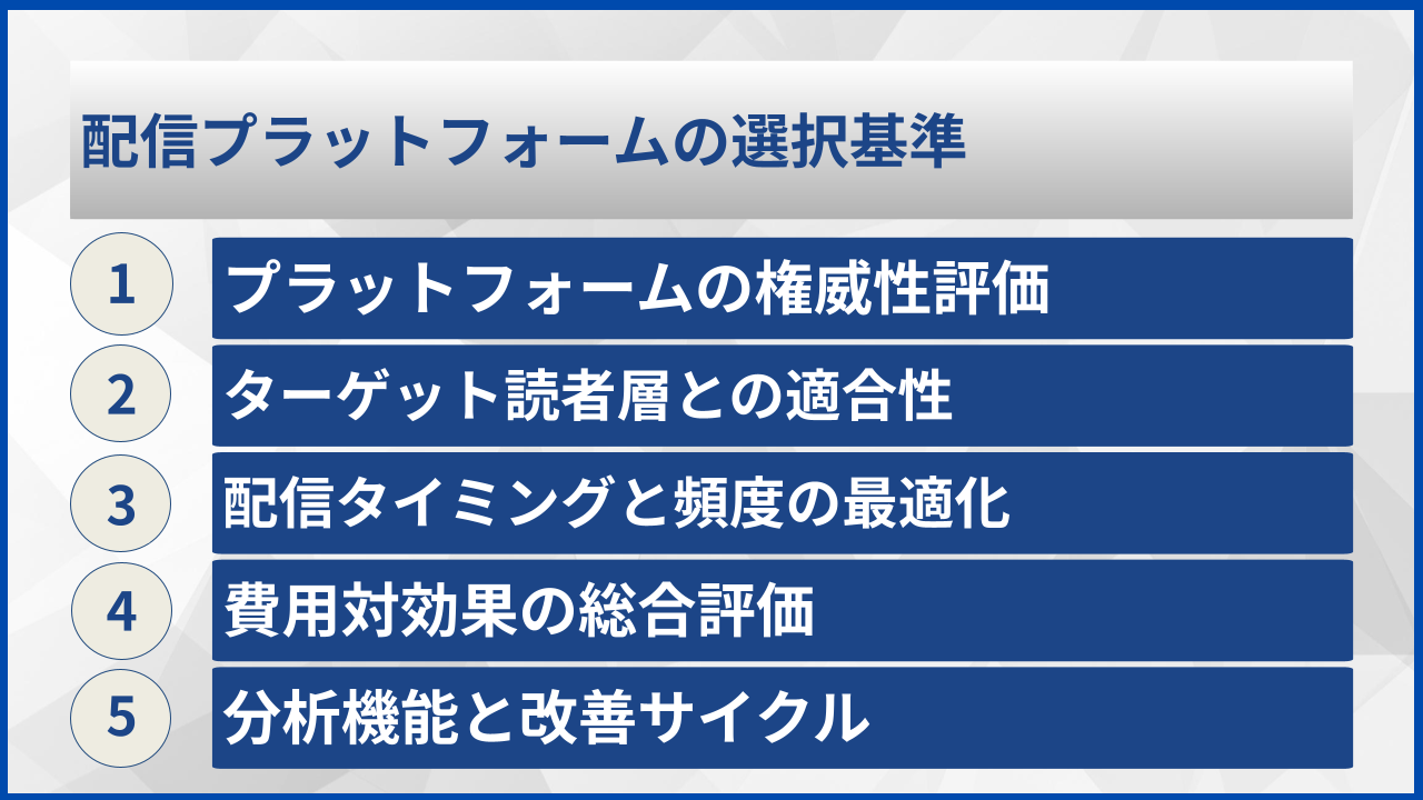 配信プラットフォームの選択基準
