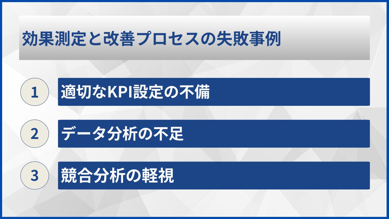 効果測定と改善プロセスの失敗事例