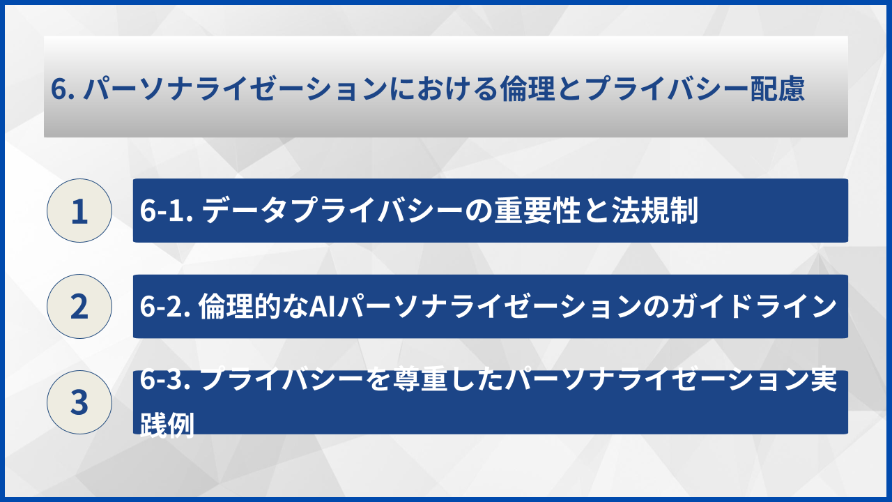 6. パーソナライゼーションにおける倫理とプライバシー配慮