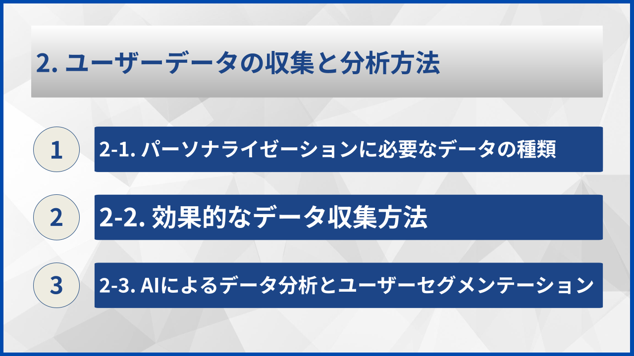 2. ユーザーデータの収集と分析方法