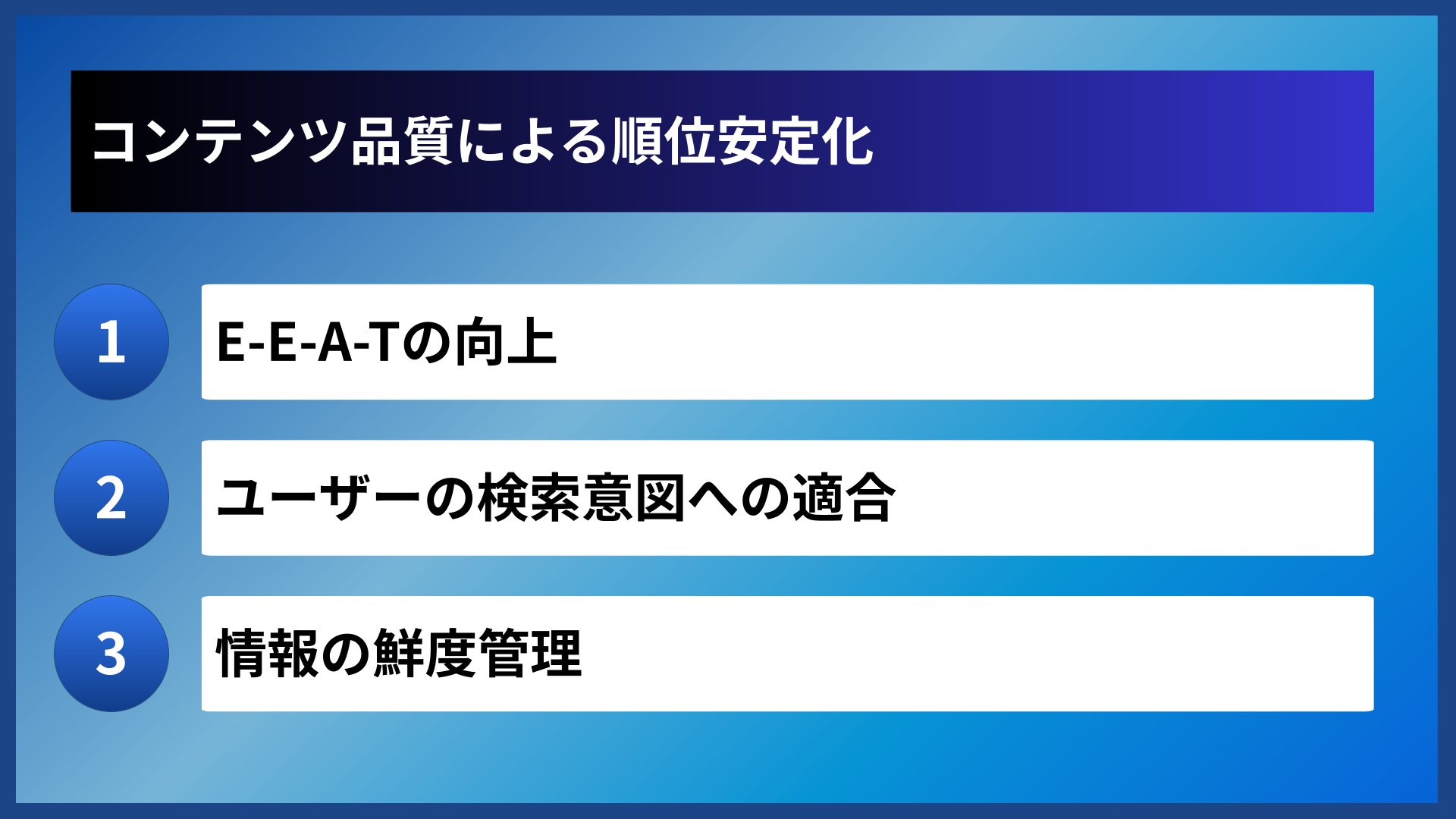 コンテンツ品質による順位安定化