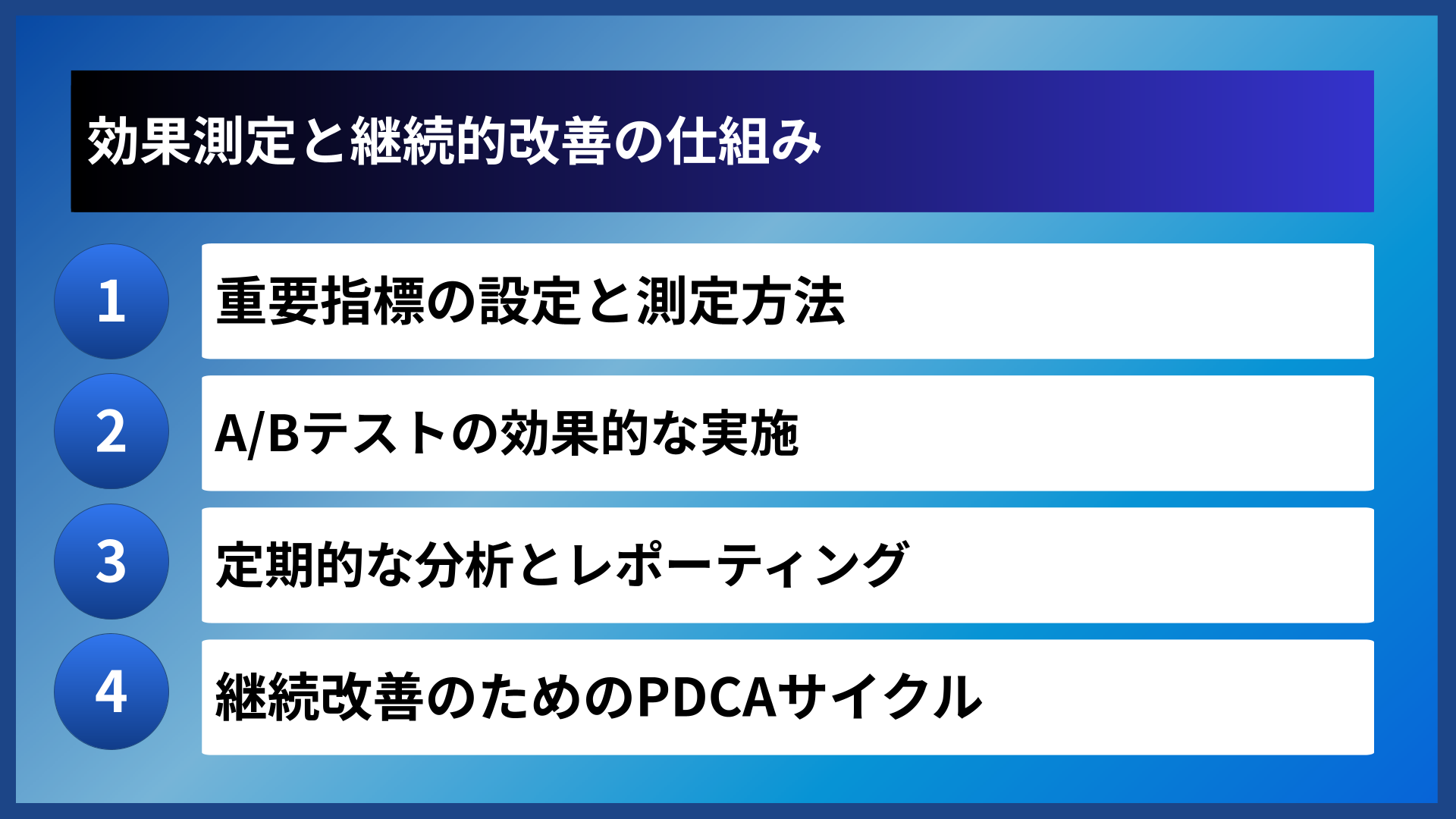 効果測定と継続的改善の仕組み