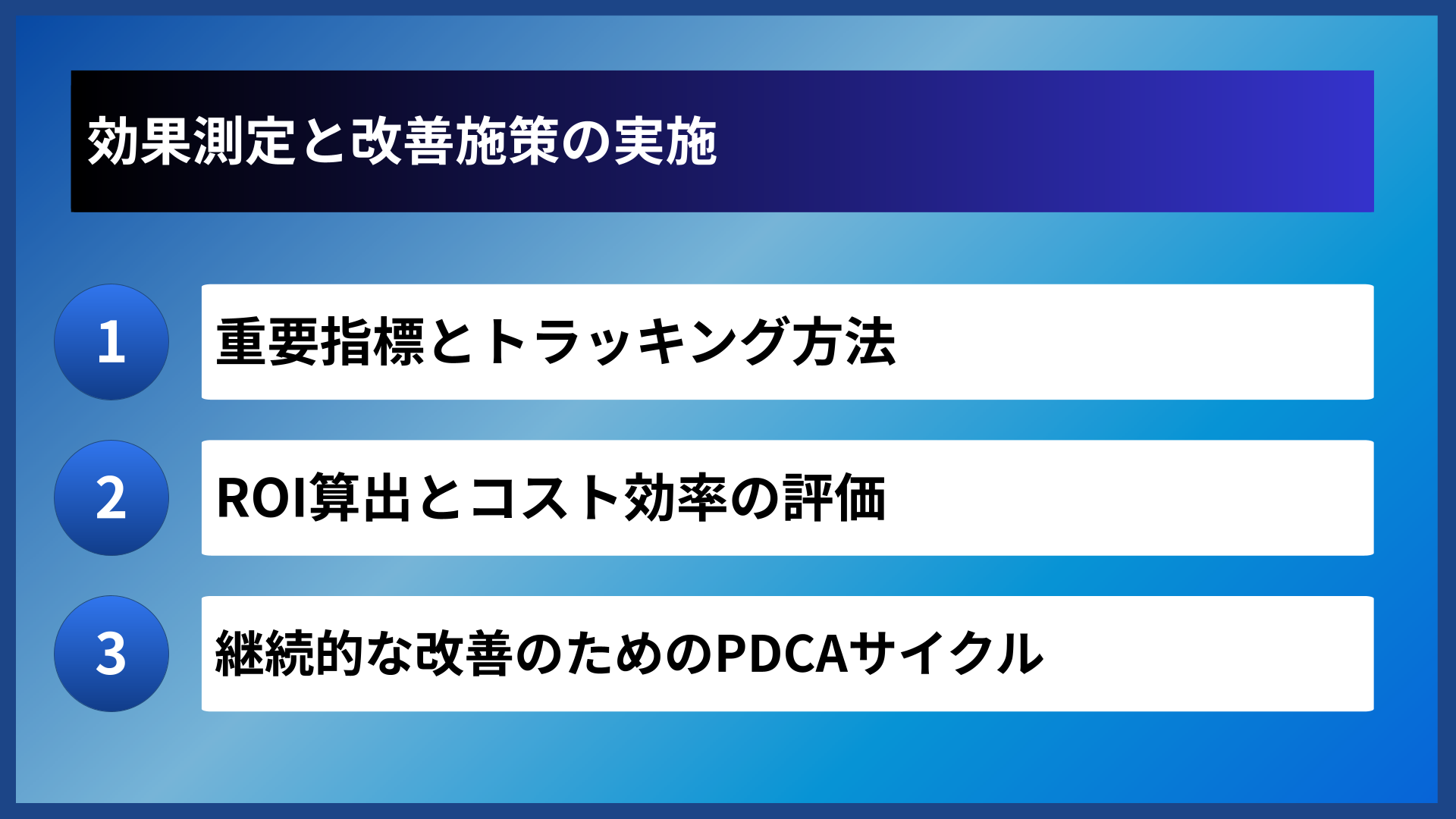 効果測定と改善施策の実施