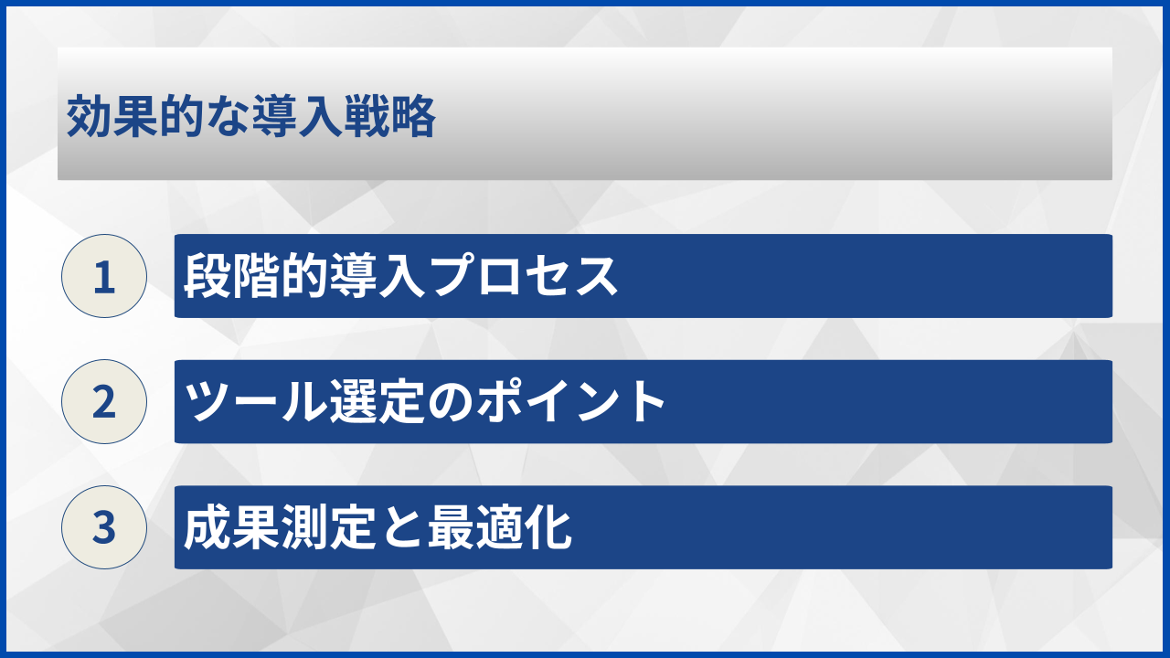 効果的な導入戦略