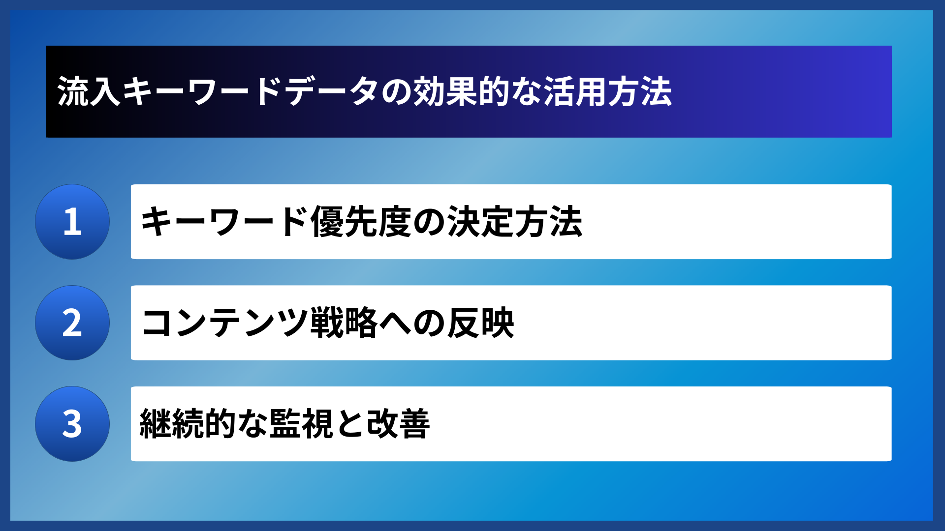 流入キーワードデータの効果的な活用方法
