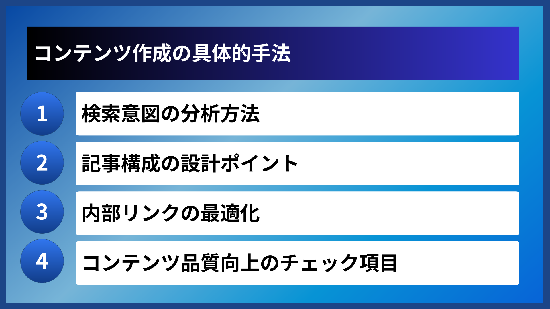 コンテンツ作成の具体的手法