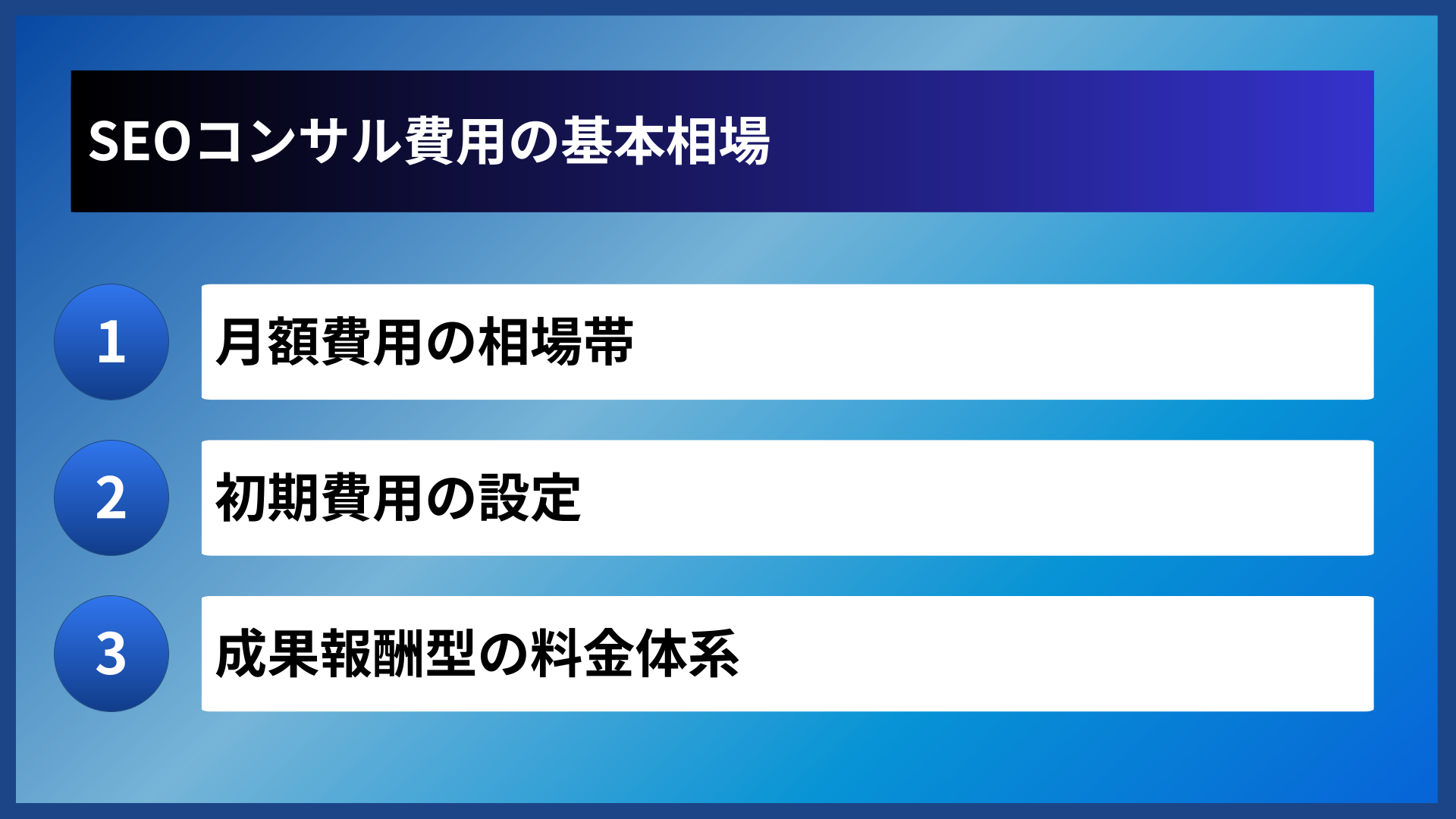 SEOコンサル費用の基本相場