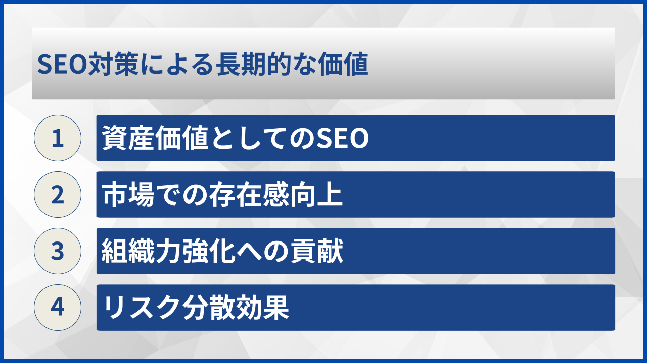 SEO対策による長期的な価値