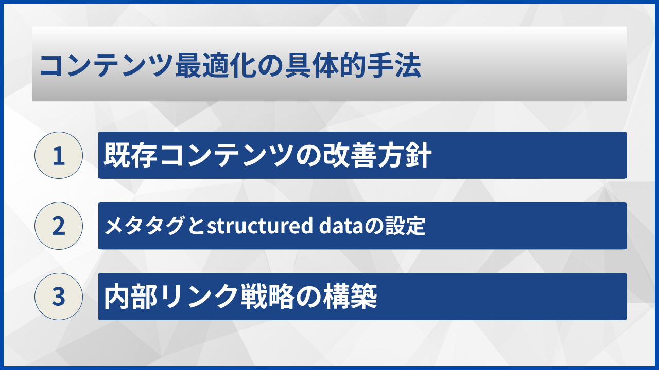 コンテンツ最適化の具体的手法