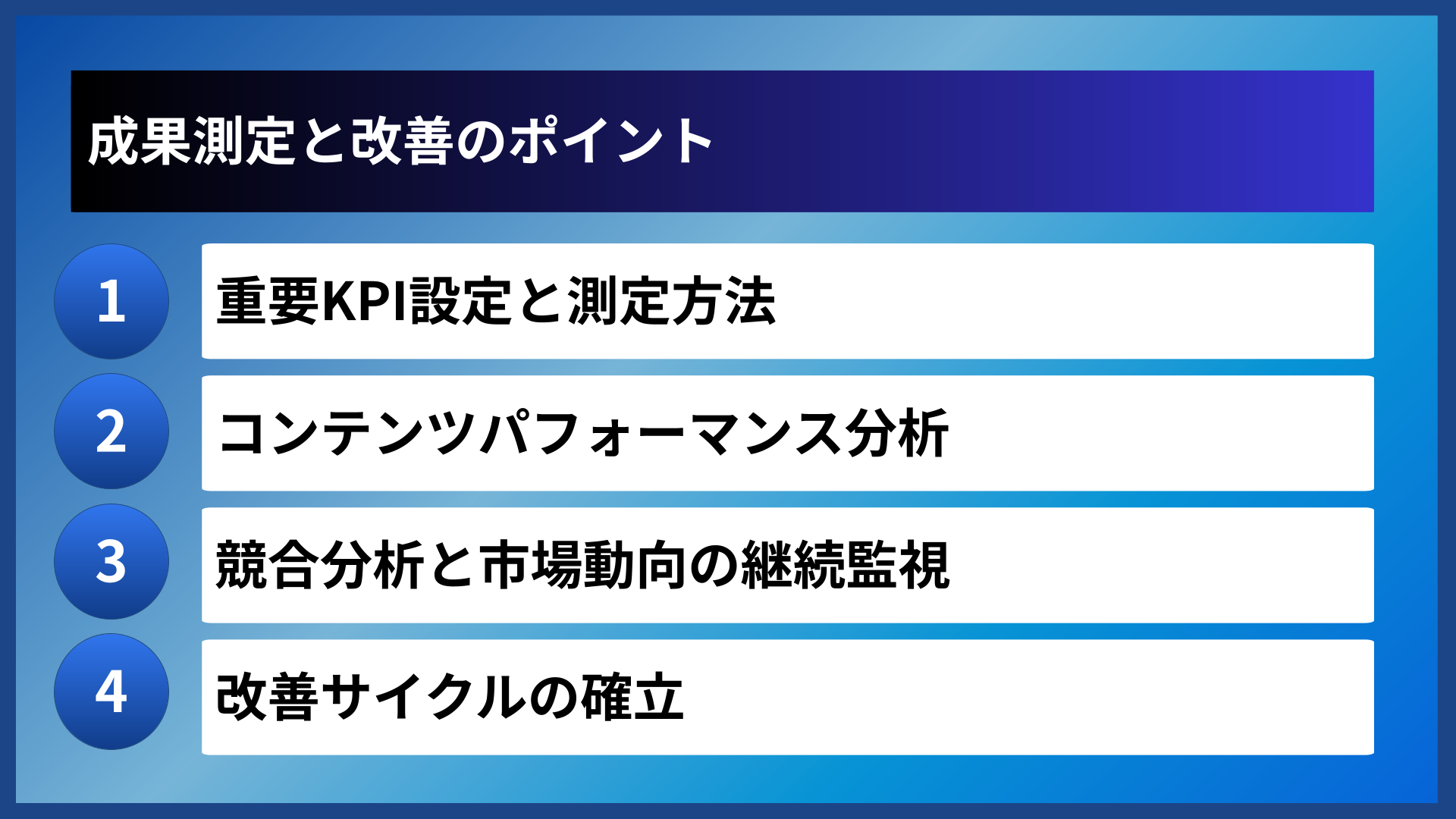 成果測定と改善のポイント