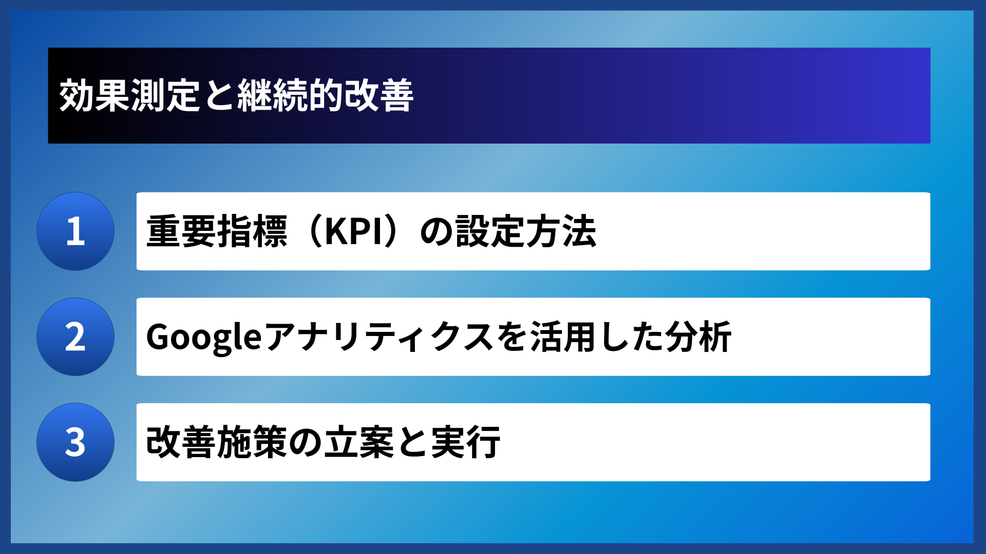 効果測定と継続的改善