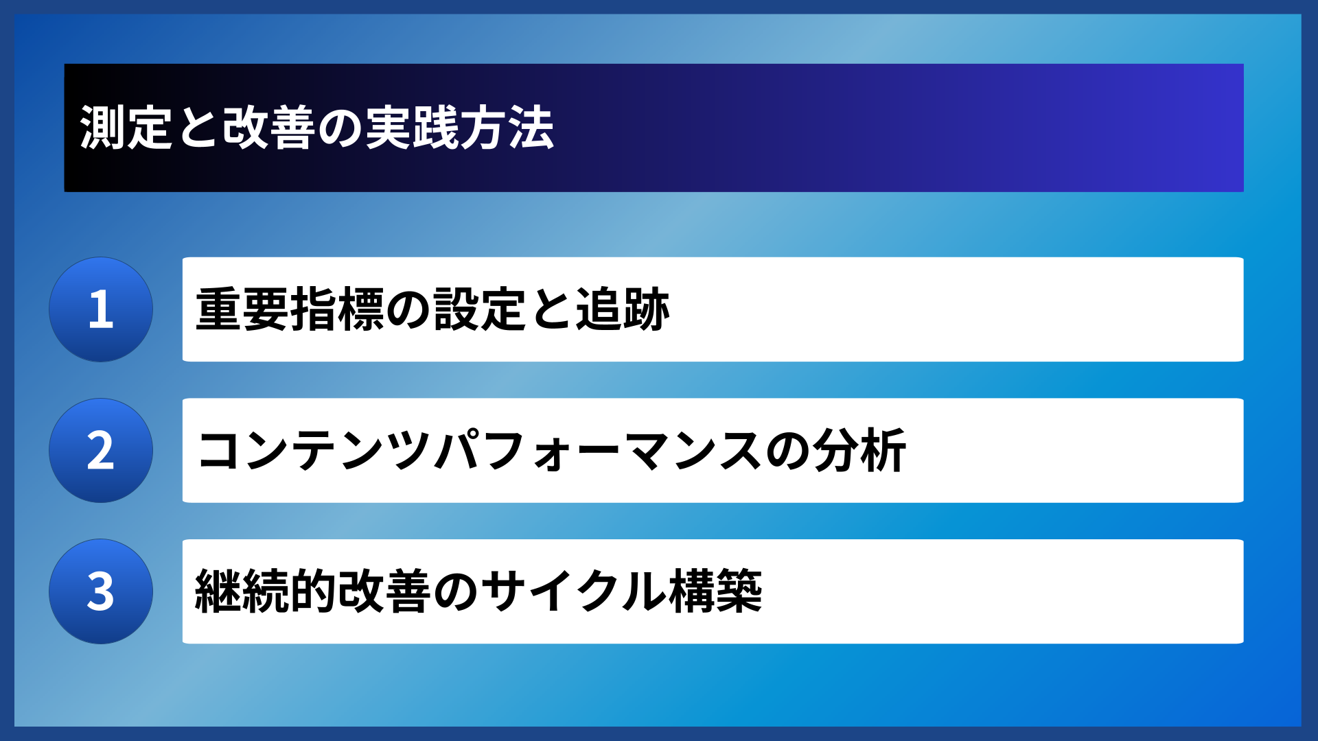 測定と改善の実践方法