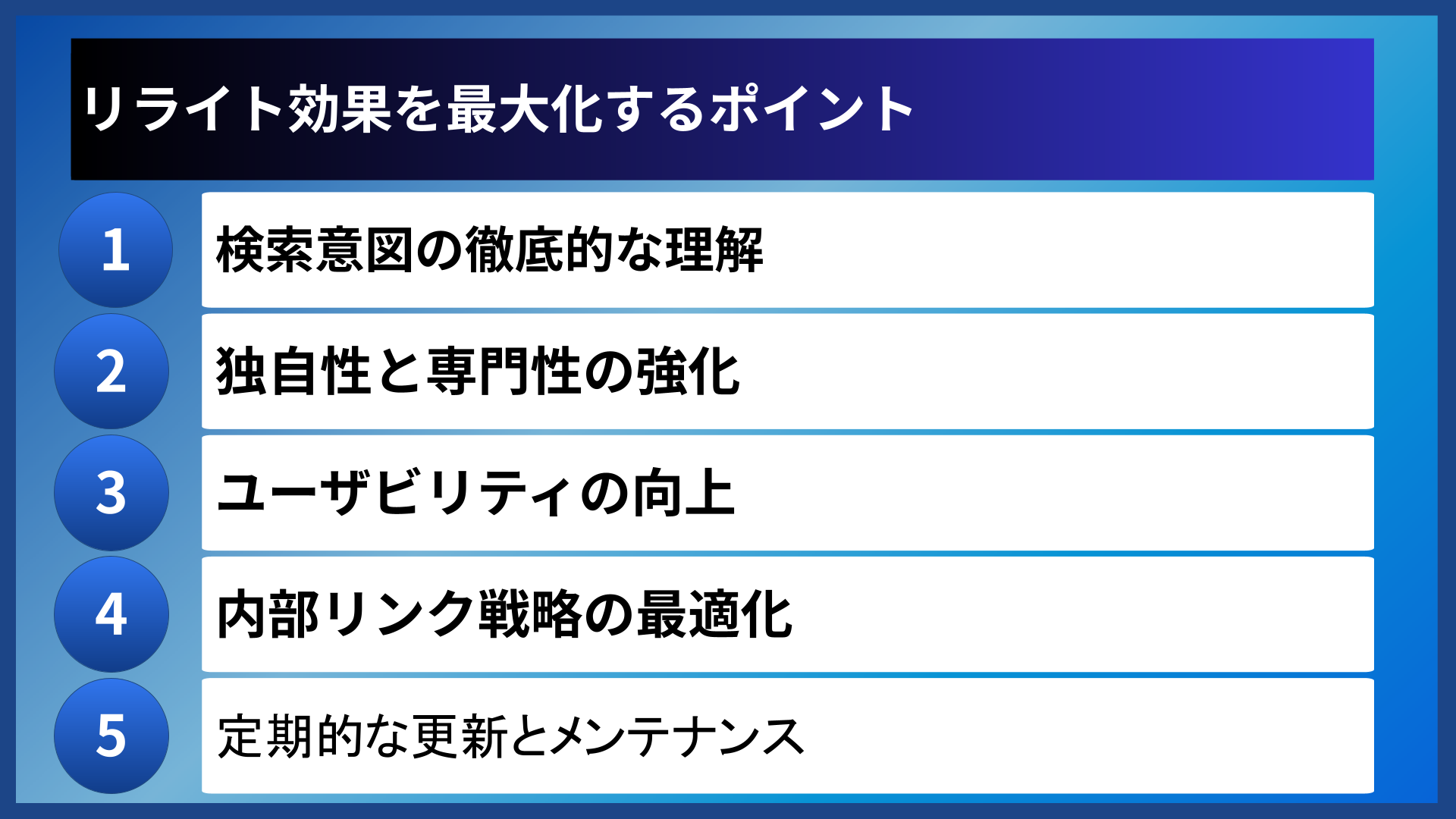 リライト効果を最大化するポイント