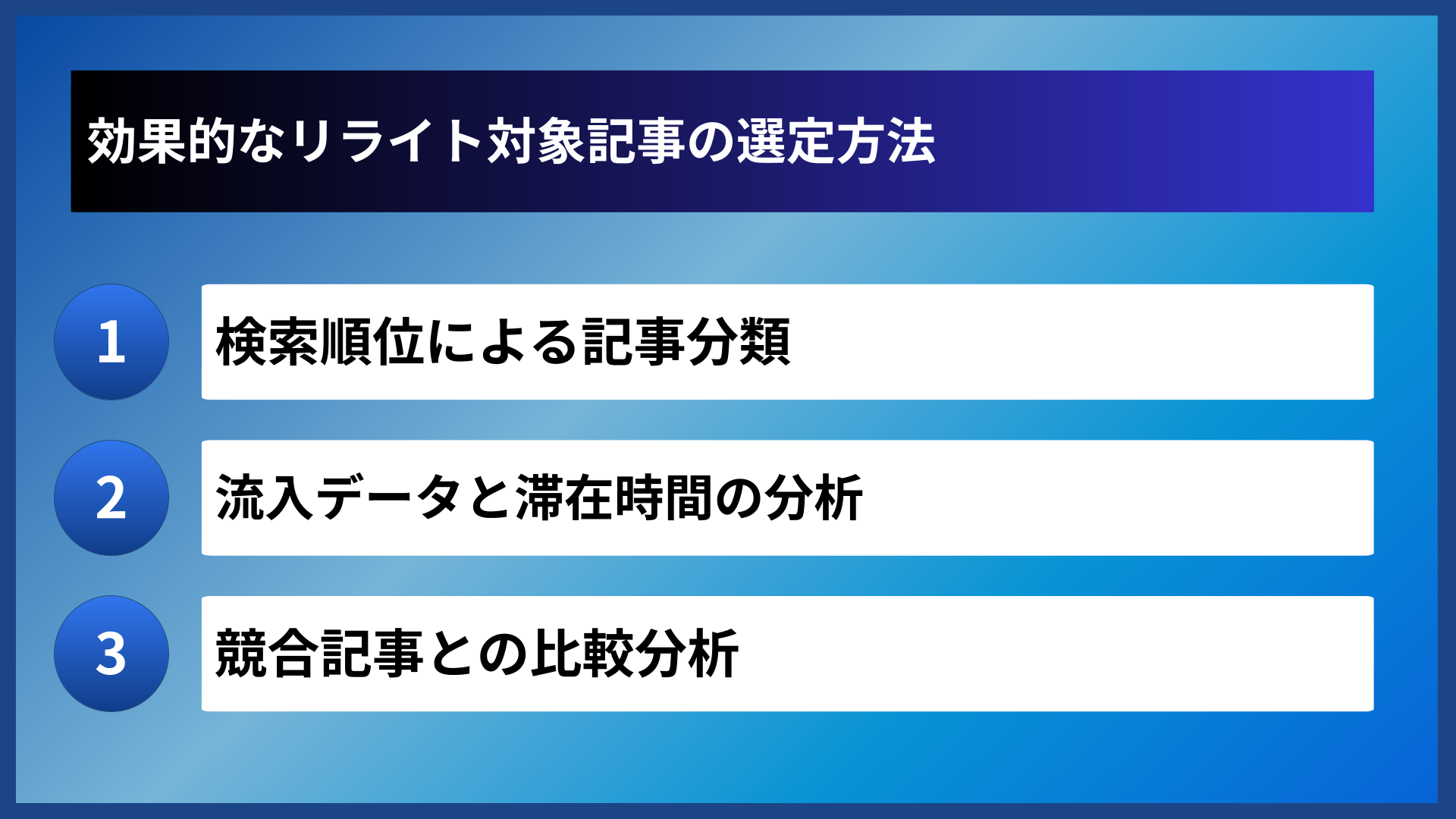 効果的なリライト対象記事の選定方法