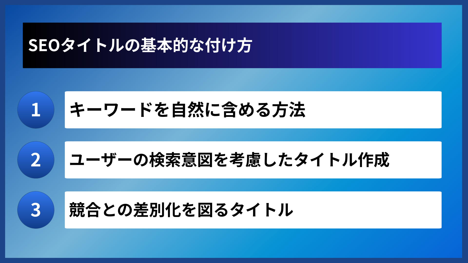 SEOタイトルの基本的な付け方