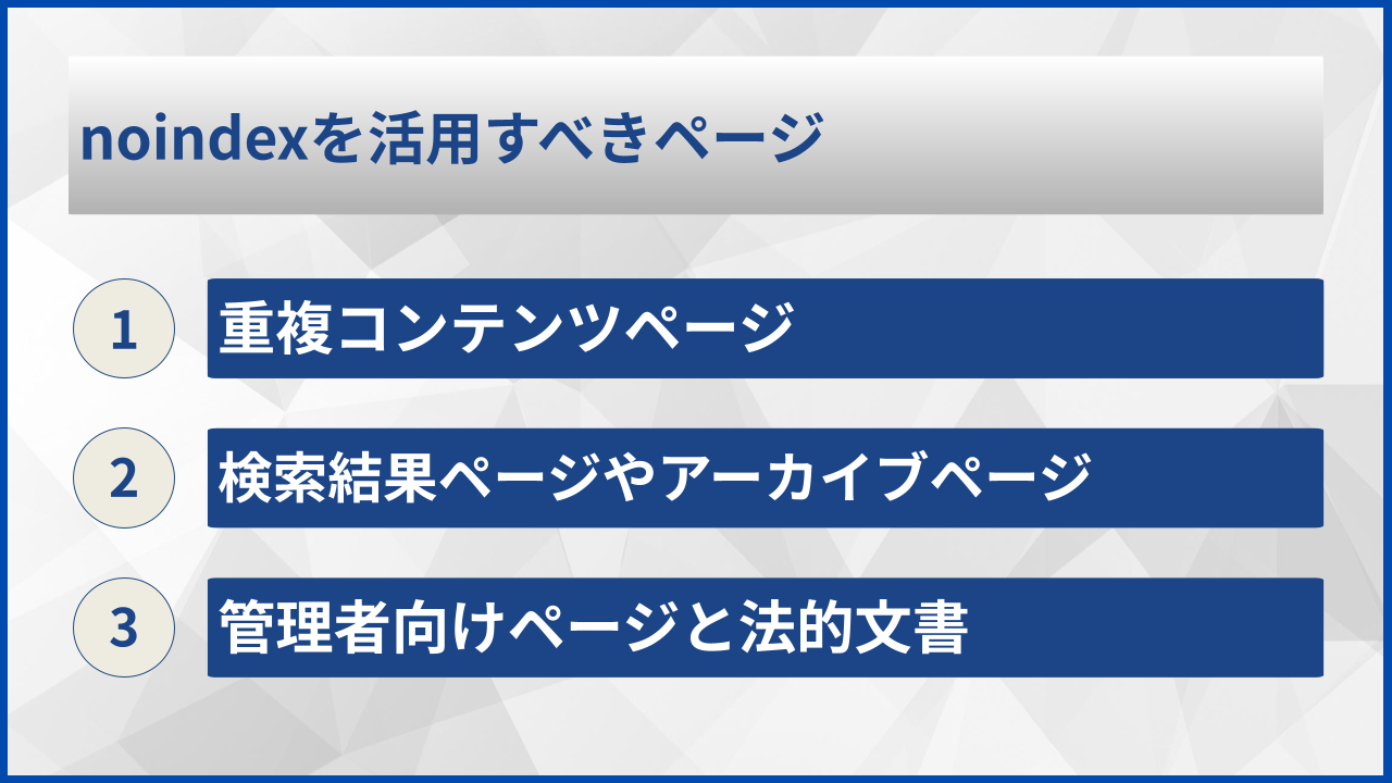 noindexを活用すべきページ