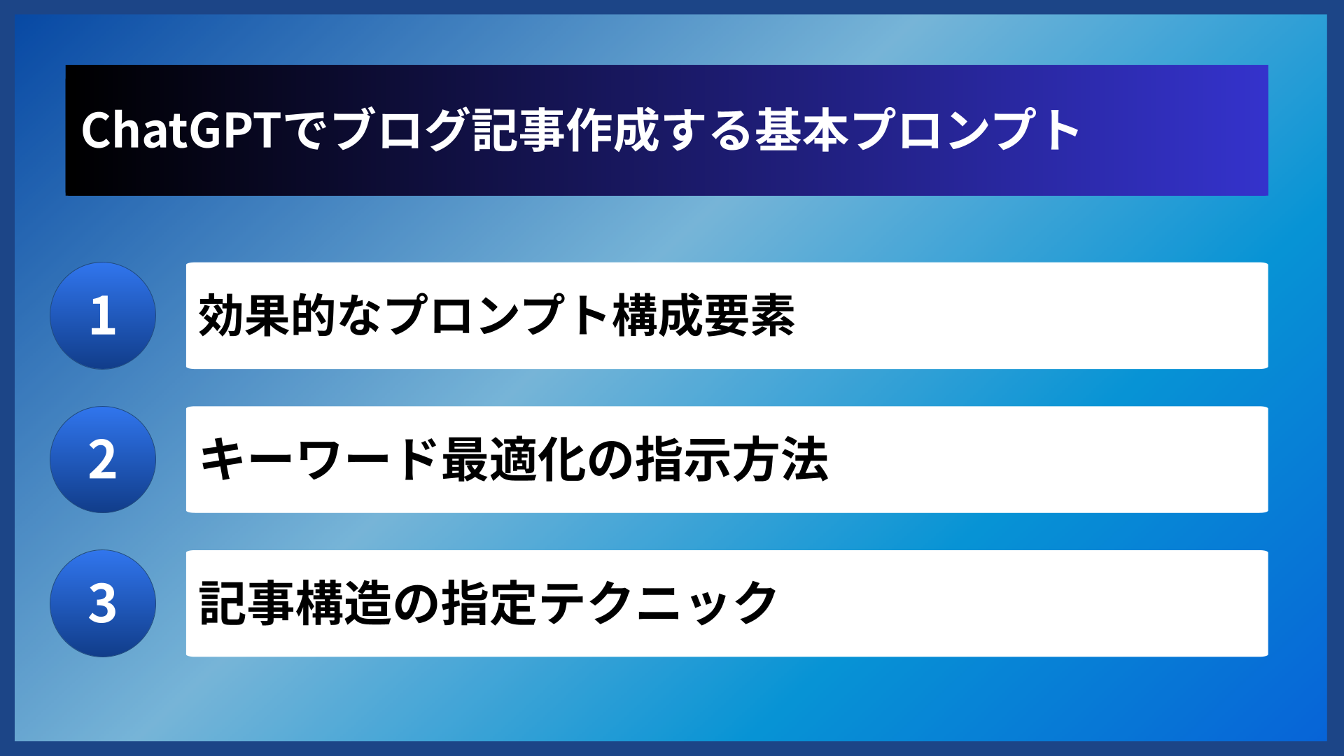 ChatGPTでブログ記事作成する基本プロンプト