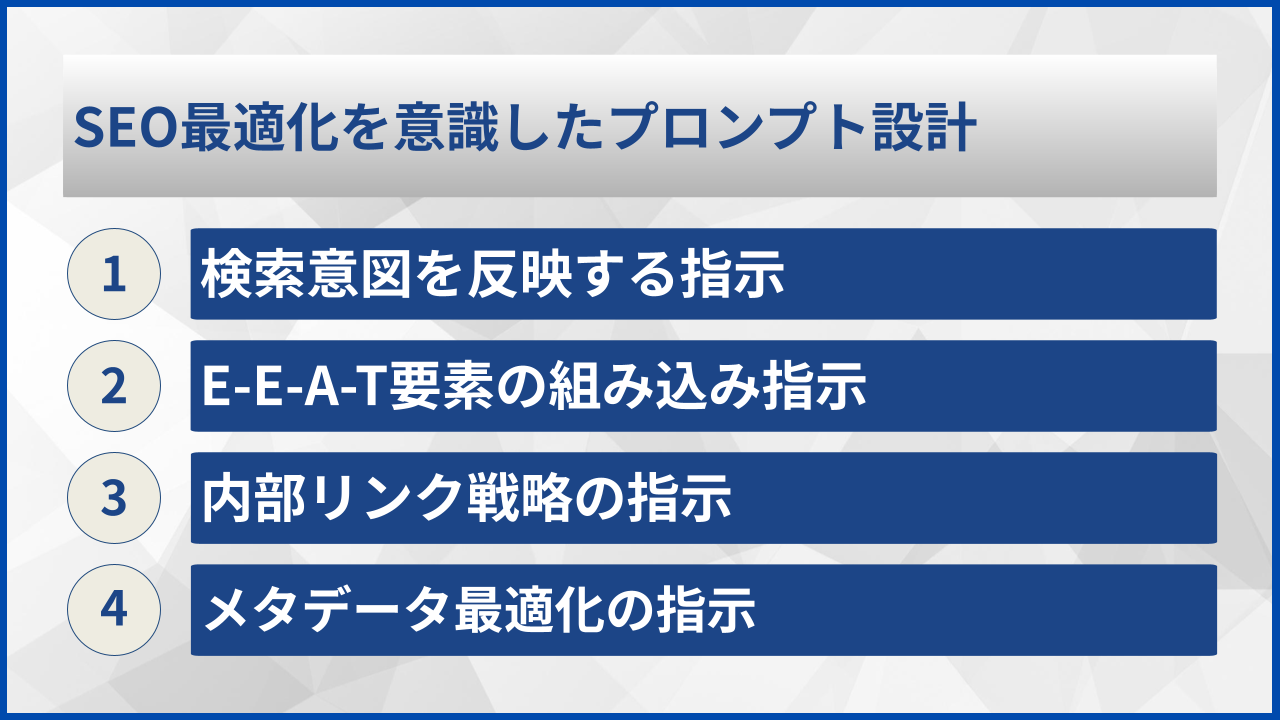 SEO最適化を意識したプロンプト設計