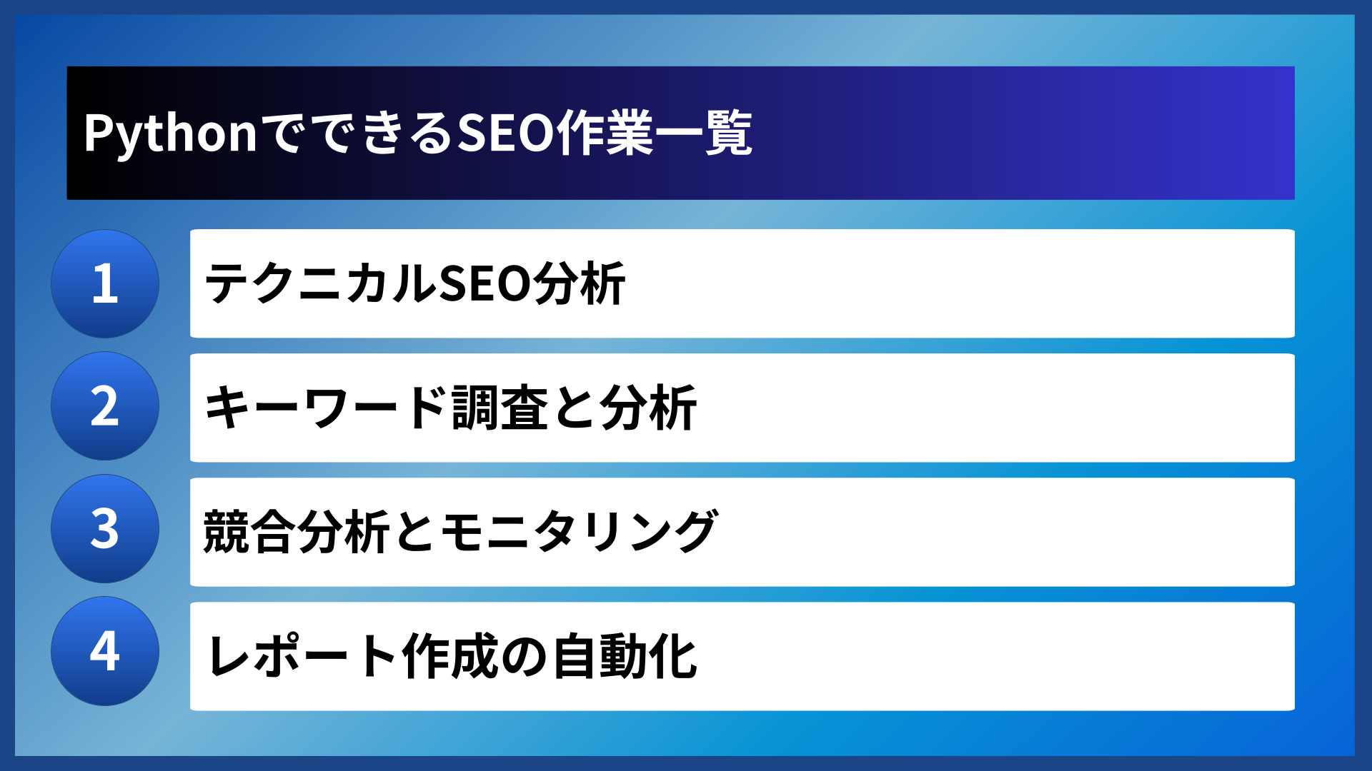 PythonでできるSEO作業一覧