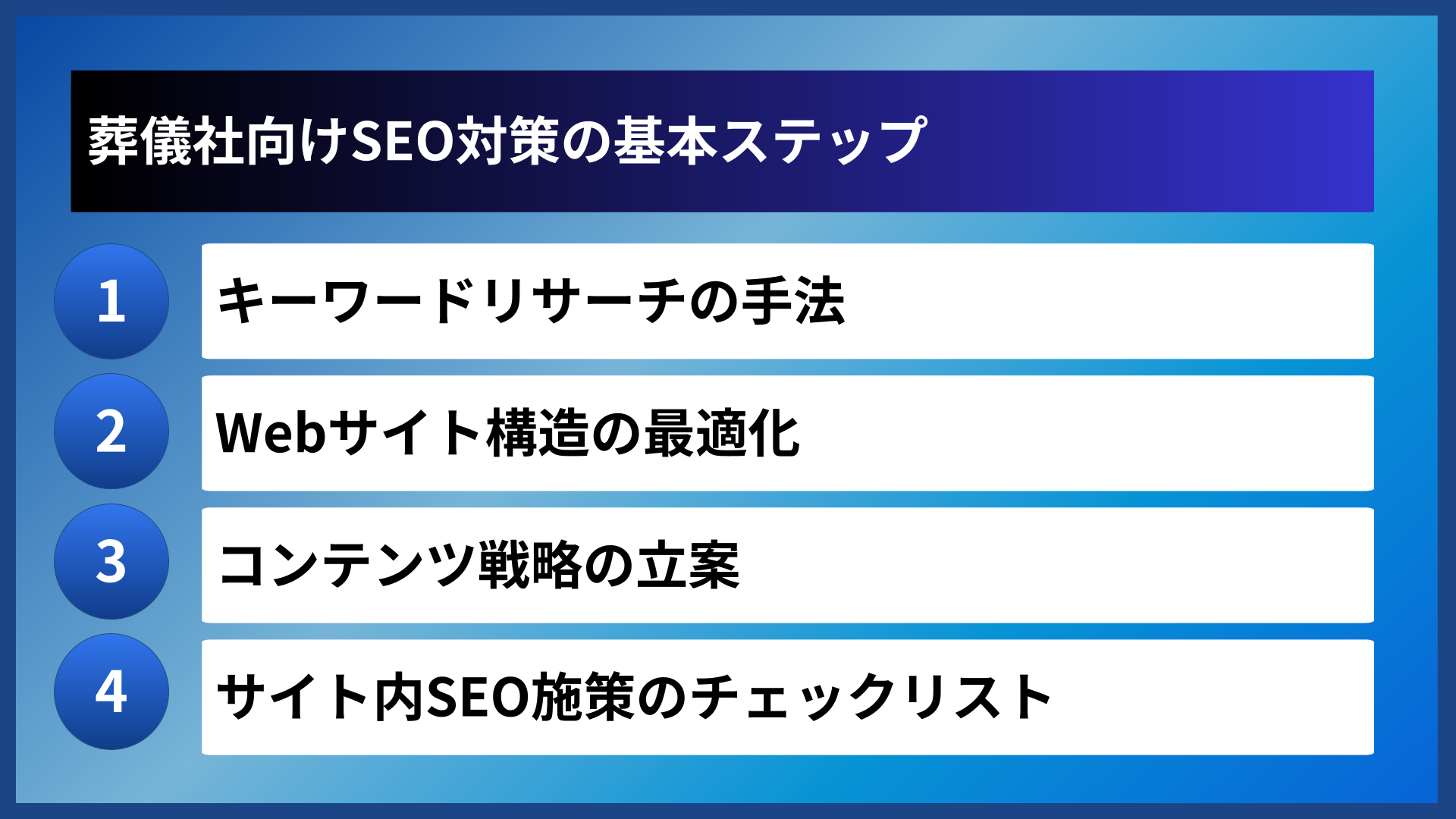 葬儀社向けSEO対策の基本ステップ