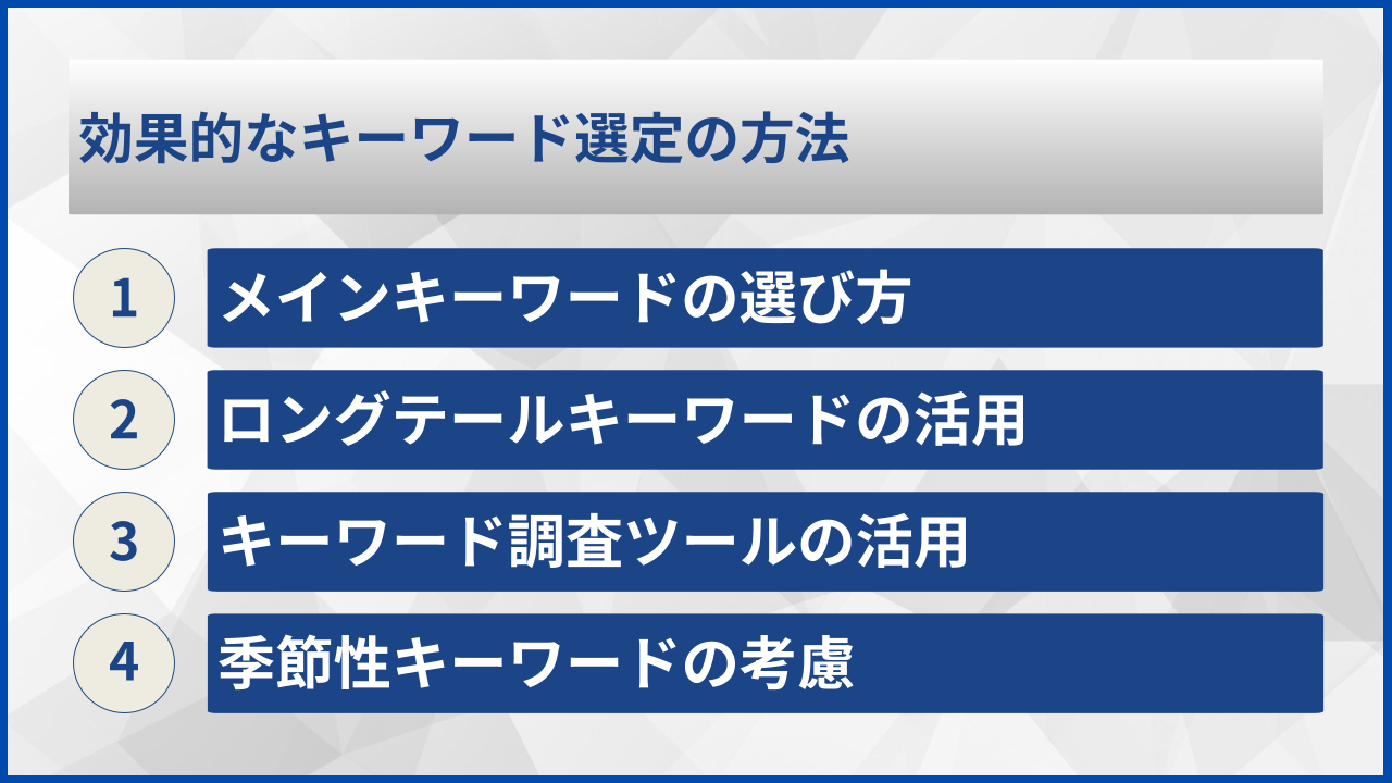 効果的なキーワード選定の方法