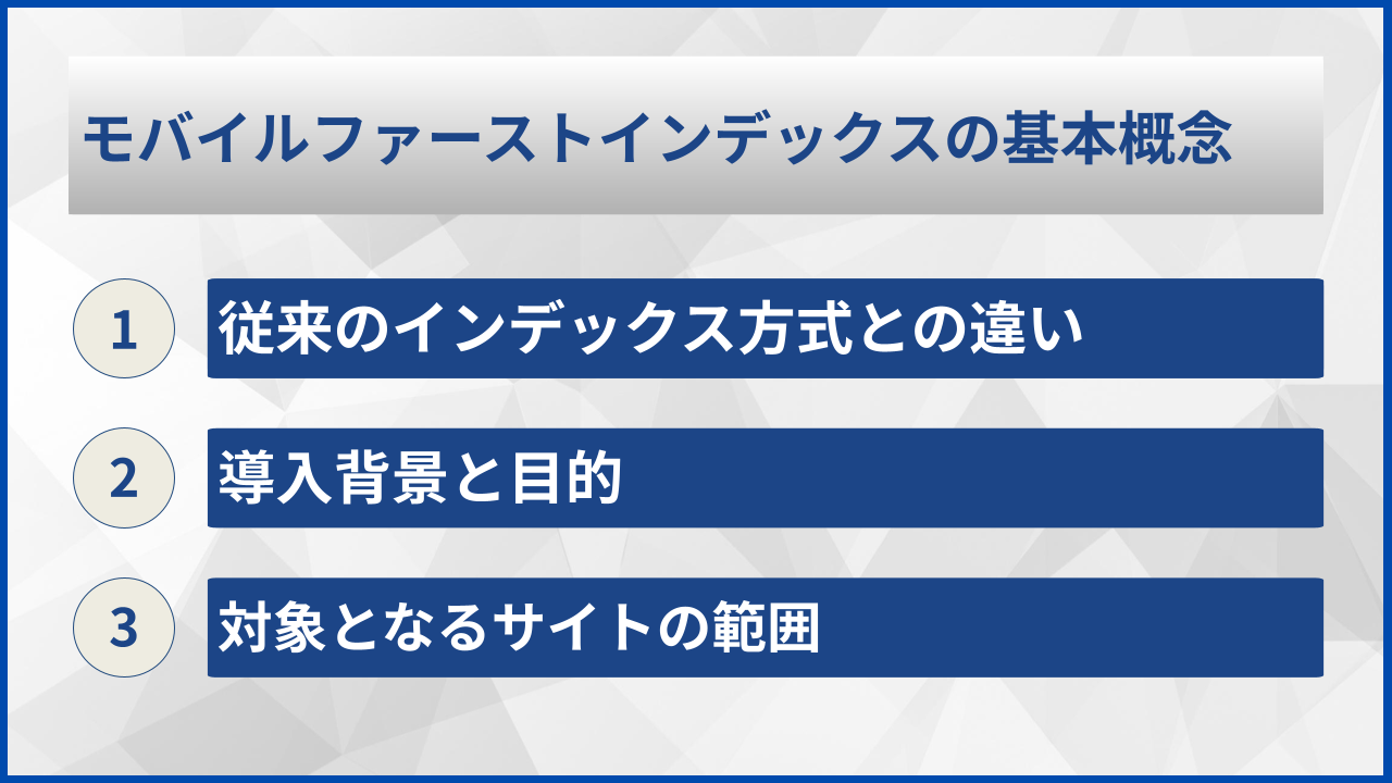 モバイルファーストインデックスの基本概念
