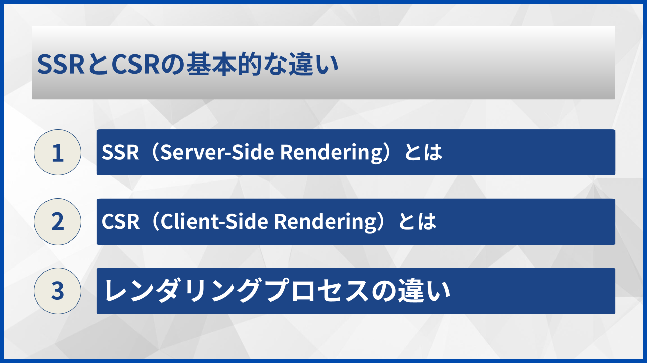 SSRとCSRの基本的な違い