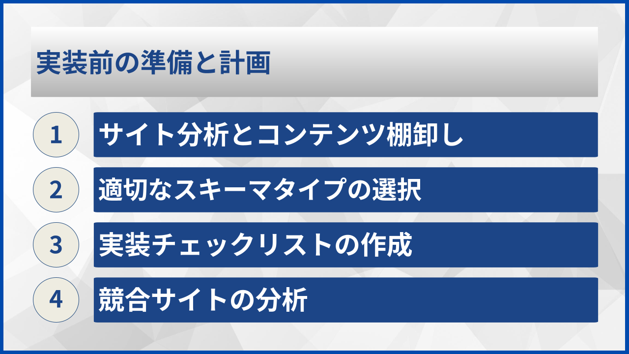 実装前の準備と計画