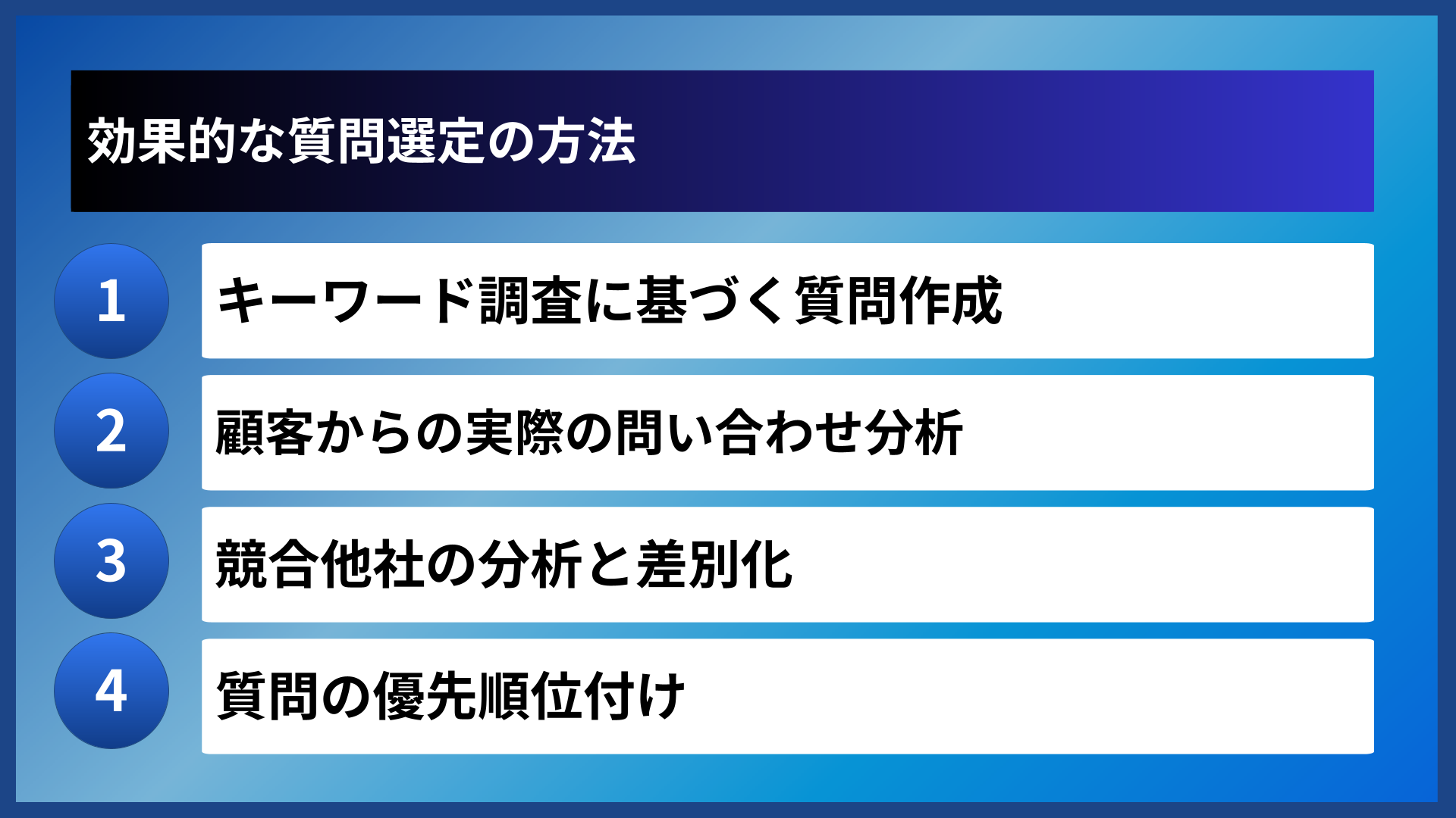 効果的な質問選定の方法