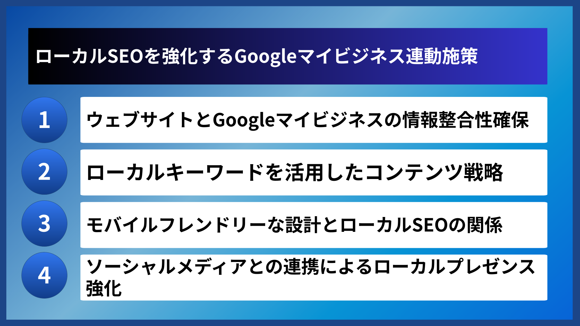 ローカルSEOを強化するGoogleマイビジネス連動施策