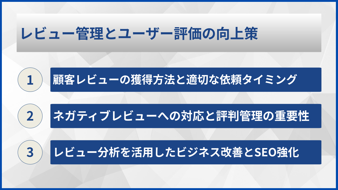 レビュー管理とユーザー評価の向上策